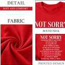 Not Sorry Shirts for Women American Flag T-Shirt 4th of July Outfits Patriotic Tshirt Fourth of July Short Sleeve Tee (Red, XL)