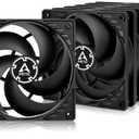 ARCTIC P12 (5 Pack) - PC Fans, 120mm Case Fan, Pressure-optimised, Quiet Motor, Computer, Fan Speed: 1800 RPM - Black