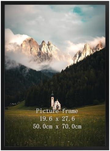 Giftgarden 19.7x27.6 Puzzle Frame Black, 50x70cm Picture Frame for 1000 Pieces Puzzles Wall Display, Single