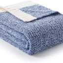 Snuggle Sac Royal Blue Throw Blankets for Couch, Super Soft Warm Blankets Cozy Knit Fuzzy Plush Lightweight Throws for Sofa, Bed,Living Room, Royal Blue, 50x60 inches