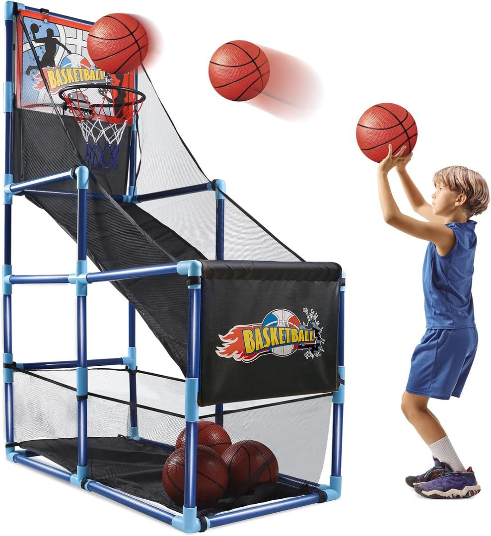 OCHIDO Arcade Basketball Game Set with 4 Ball,for Kids, Boys,Kids Indoor/Outdoor Sport Play,Ideal Gift Age 3-5,6-8,8-10