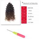 GoGo Curl Crochet hair 14inch Beach Curl Crochet hair Bohemian Crochet Braids Ombre Brown Deep Wave Braiding hair Extensions (14inch,7Packs,1B/30)