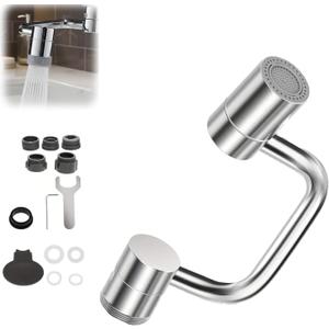 U Shaped Universal Faucet Extender, Universal Sink Faucet- 360 Rotatable Faucet Aerator Extension, 1440 Faucet Rotating Attachment, For Bathroom Sink/Kitchen
