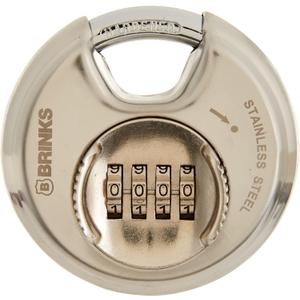 BRINKS  Heavy Duty Combination Padlock  80mm Chrome Plated Lock with Hardened Steel Shackle  Resettable Security Lock for Storage Lockers, Toolboxes, Outdoor & Indoor Sheds, and More