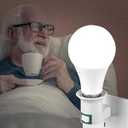 Biothm 40Hz Light Bulb Gamma Frequency LED Lamp, 9W White Light, for Memory Focus and Cognition, Switchable Holder Included