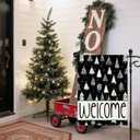 Artscope Welcome Christmas Tree Garden Flag 12x18 Inch Double Sided, Seasonal Outdoor Xmas Flag for Yard Farmhouse Holiday Decoration-Black
