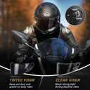 CYRIL Full Face Motorcycle Helmet DOT Approved, Street Bike Racing Helmet | Includes quick release clear and tinted visors, optimized aerodynamic vent system with washable lining for adults