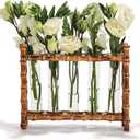 Tozai Home WTR006 Natural Bamboo Vase Includes 5 Glass Tubes