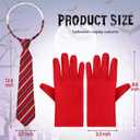 Crowye 3 Pcs Halloween Angry Costume Accessories Included Fire Wig Gloves and Stripe Tie Set for Men Women Cosplay Party Red (Red)