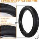 2-Pack 26x4.0 Fat Bike Tire, 26 Inch Mountain Bike Tires & Tubes Set, Folding Replacement Bicycle Tires with Tire Levers for Off-Road Bike and Ebike