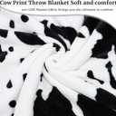 Cow Print Blanket Warm Plush Cute Black Cow Throw Blanket Soft Fleece Flannel Lightweight Throw Blankets Sofa Couch Bed Travel Cow Bedding Room Decor for Kids Teens Adults 40"x50"