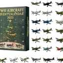 WWII Aircraft Advent Calendar 2025, 24 Mini Warbirds Christmas Countdown Calendar with Fighter Planes, Bombers & Historical Aircraft Models, Airplane Advent Calendar for Collectors & Aviation Lovers