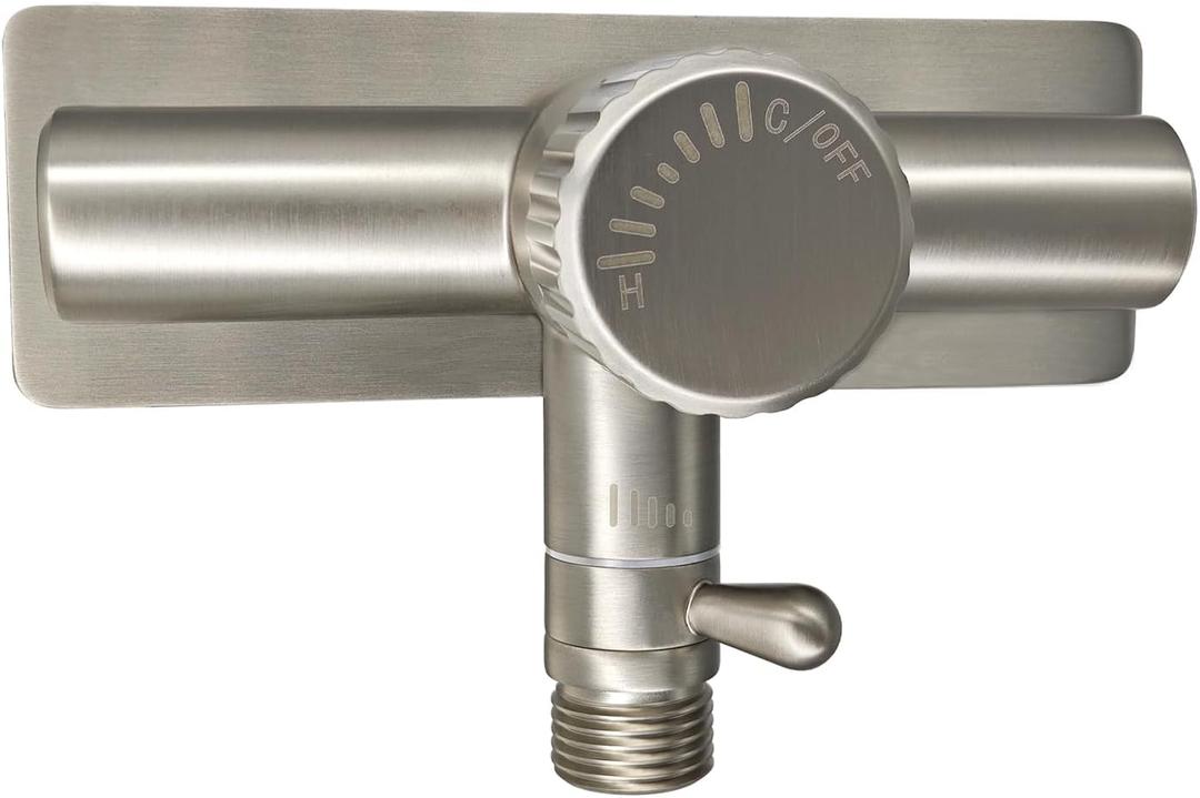 All Metal Single Handle RV Shower Faucet Valve Diverter, Camper Shower Faucet Valve, 4RV Shower Replacement Valve for Motor Home, Travel Trailer, Camper, Fifth (5th) Wheel (Brushed Nickel, 4")