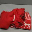 Liitrsh 4 Pack Christmas Knitted Scarves Soft Holiday Knit Scarves with Tassels for Unisex Adult Festive Family Matching Accessories for Christmas Party Photo Gifts