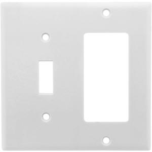 Leviton 80405-W 2 Pack 2-Gang 1-Toggle 1-Decora/GFCI Device Combination Wallplate, White