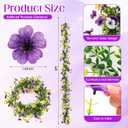 4 Pcs 6 ft Artificial Flowers Wisteria Garland-Total 24 ft Fake Hanging Wisteria Flowers Green Vines Garlands, Faux Flower Daisy with Eucalyptus Leaves for Garden Decor (Mixed 3 Colors)