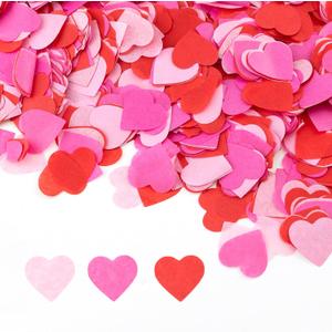 6000pcs Valentine's Day Heart Confetti Decoration, Paper Heart Shaped Table Confetti for Valentine's Day Wedding Engagement Anniversary Birthday Party Decoration (Red+pink)