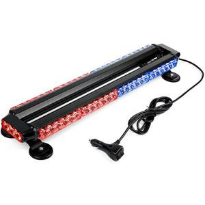 26" 54 LED 7 Flash Mode Traffic Advisor Double Side Emergency Warning Security Vehicle Roof Top Strobe Light Bar with Magnetic Base for Undercover or Tow Truck Construction (Red / Blue)