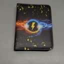 4 Pocket Trading Card Binder,400 Pockets Trading Card Collection Book with Sleevese,3-ring Zipper Sports Card Album with 50 Removable Double-Sided Card Holder (Black) (1-9.6*7*1.8 in)