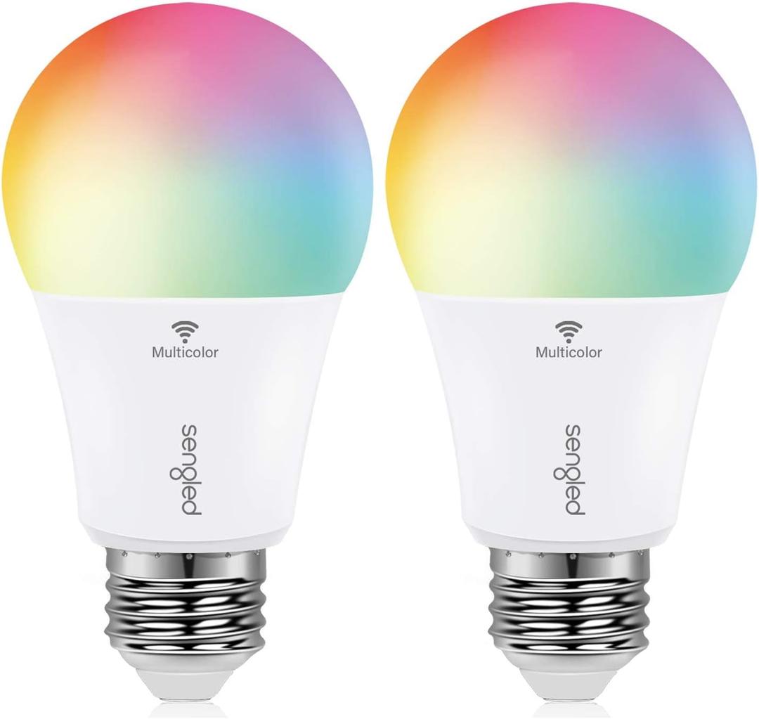 Sengled Smart Bulb, Color Changing Smart Bulbs Compatible with Google Assistant, WiFi Light Bulbs No Hub Required A19 RGB Multicolor LED Light Bulb 60W Equivalent 800LM, 2 Pack