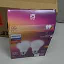 Philips LED 100W A19 8-Pack Ultra Definition (2700K) 1500 Lumen (11.5W = 100W) Dimmable Frosted Flicker-Free Light Bulbs