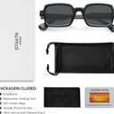 STGATN Acetate Square Polarized Sunglasses for Womens,UV400 Protect Retro Narrow Frame Shades Glasses (1. Gray Lenses)