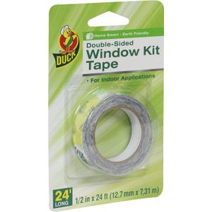 Duck Brand 281075 Double-Sided Indoor Replacement Tape for Window Kits, 0.5-Inch by 24-Feet, Single Roll