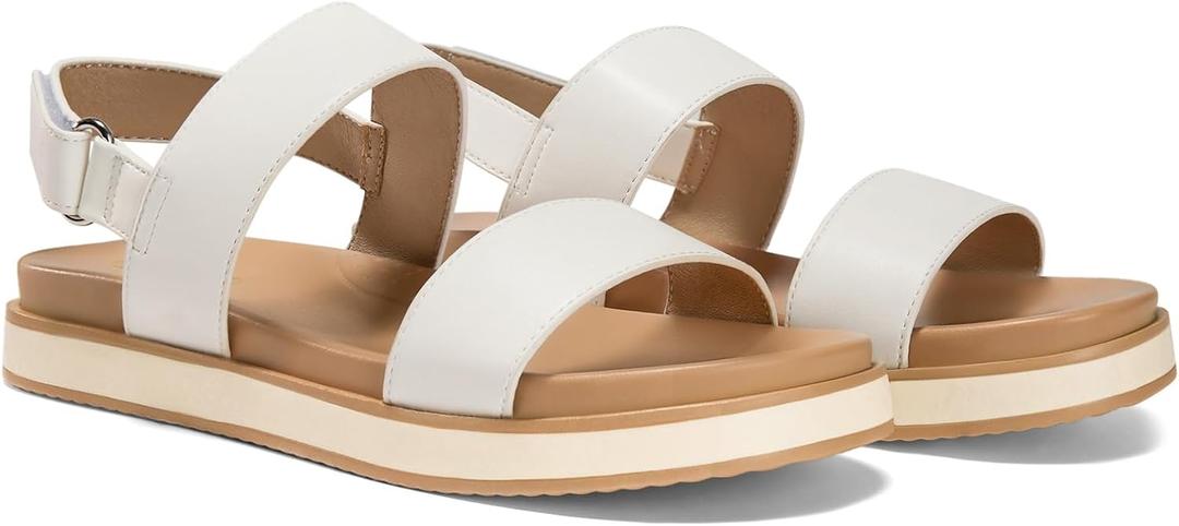 Coutgo Women's Arch Support Adjustable Strap Flat Sandals, Size 8.5
