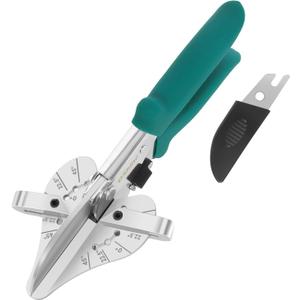 OShine 22.5 Degree Miter Shears For Angular Cutting Molding Wood Crafting, Quarter Round Cutting Tool Shoe Molding Cutters, Multi Angle Miter Shear Cutter Trim Cutter Hand Tool, w/ 1pc Extra Blade
