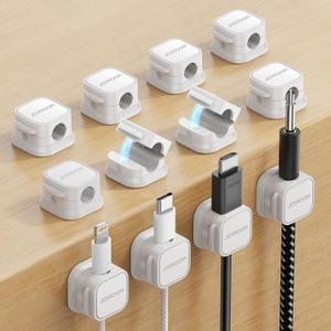 12 Pack Magnetic Cord Holder, Cord Organizer Cable Clip for Desk Management, JOYROOM Smooth Adjustable Cable Clip, Wire Holder Keeper Organizer for Home Office Desk Phone Car Wall Desktop Nightstand 12 Pack Magnetic Cord Holder, Cord Organizer Cable Clip for Desk Management, JOYROOM Smooth Adjustable Cable Clip, Wire Holder Keeper Organizer for Home Office Desk Phone Car Wall Desktop Nightstand