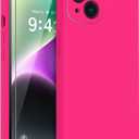 DEENAKIN Compatible with iPhone 14 Plus Case with Screen Protector,Enhanced Camera Cover,16ft Drop Tested Soft Silicone Gel Rubber,Slim Fit Protective Phone Case 6.7" Hot Pink