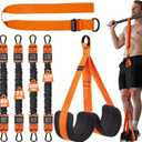 Pull Up Assistance Bands 50-350lbs, Heavy Duty Pull Up Workout Band with Feet Rest, Resistance Band for Pull Up Bar Bands, Pull Up Assist Band Strength Training Workout Equipment, Height Adjustable (Orange)