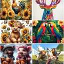 Colorful PoultryAnimals The Four Seasons Placemats Set of 6-12 X 18 Inch - Seasonal Holiday Decoration Place Mats Stain Resistant Wipeable Table Mats for Party Outdoor Dining Holiday