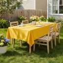 sancua Rectangle Tablecloth - 60 x 84 Inch - Stain and Wrinkle Resistant Washable Polyester Table Cloth, Decorative Fabric Table Cover for Dining Tables, Buffet Parties and Camping, Yellow