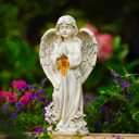 Angel Solar Garden Statues: 12.5 Cemetery Decorations for Grave Praying Angel Figurines for Outdoor Lawn Yard Patio Decor Memorial Gifts for Women