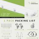4FT LED Wide Vapor Tight Light, 60W/50W/40W 3CCT IP65 Shop Light 4-Pack