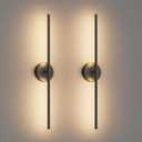 28In Black Wall Sconce Set of Two Hardwired 3000K LED Modern Wall Light Fixture 360 Rotatable for Living Room Hallway Bedroom(2 Pack), Gold 