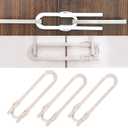 U-Shaped Baby Safety Glide Lock - Adjustable Childproof Cabinet Latches for Kitchen Cupboard - Suitable for Babyproofing Cabinets Knobs & D-Handles (3 Count (Pack of 1)