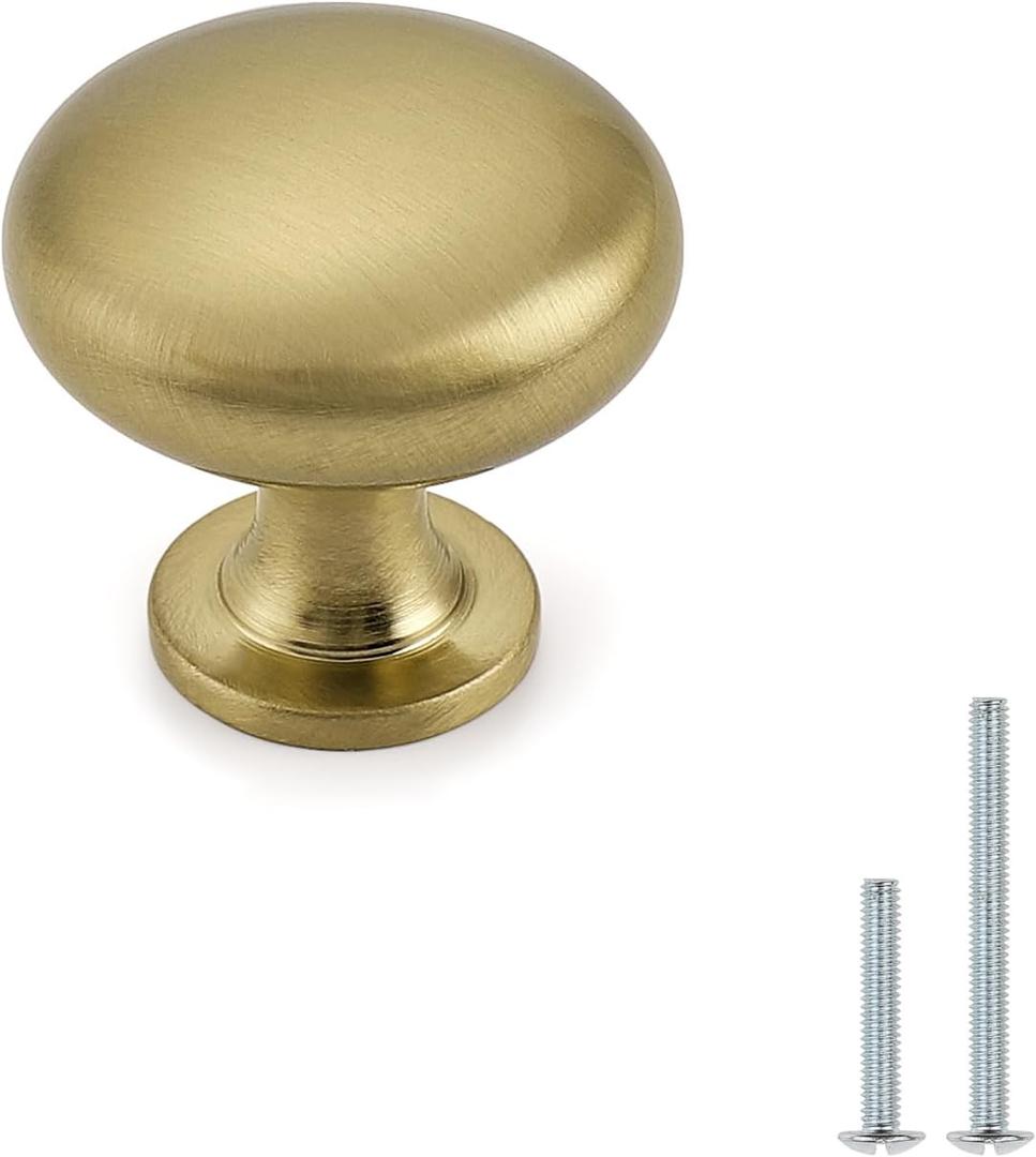 Probrico 10 Pack Single Hole Cabinet Knobs, Modern Style Drawer Pulls Champagne Bronze Knobs for Kitchen Bedroom Bathroom, Dresser Knob Furniture Handle Hardware