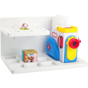 Taladad Wall Shelf Compatible with Little Tikes for Story Dream Machine Books Starter Set, for Little Tikes for Storytime Audio Play Real for Littles Character Storage Floating Shelves Blue (White)