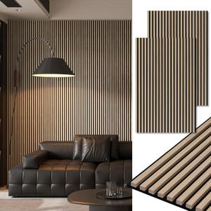 Art3d 2-Pack 48" x 24" Acoustic Wood Panels for Wall, Soundproof Wood Slat Panel for Wall and Ceiling, 3D Fluted Sound Absorbing Paneling for Interior Wall Decor, Living Room, Bedroom - Peach