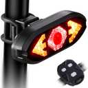 Bike Tail Light with Turn Signals Wireless Remote Control Waterproof Bicycle Rear Light Back USB Rechargeable Ultra Bright Safety Warning Cycling Taillight for Night