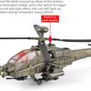 OANMYJJO Helicopters for Boys AH-64 Longbow Apache Helicopter Model Airplanes,Diecast Military Attack HelicopterModel Airplane with Light and SoundSuitable for Military Lovers to Collect and Gift.