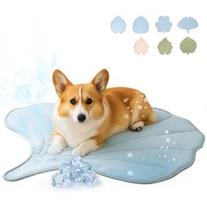 Vagascape Dog Cooling Mat - Large Leaf Shaped, Washable, Non-Slip, Summer Pad for Dogs and Cats, Lightweight