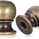 cobee 2 Pcs Lamp Finials for Lamps, Antique Brass Finial Cabinet Knobs Lamp-Shade Screw Caps, Lamps Shade Topper Ball Kitchen Cabinet Hardware for Table Floor Lamp