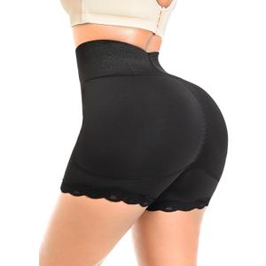 Women Padded Tummy Control Panties Butt Lifter Crotch Hip Pads Enhancer Seamless High Waisted Booty Underwear (Large, Black)