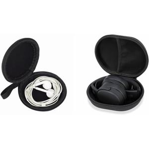 Ginsco Foldable Headphone Case + Mini Hard Shell Case Bundle