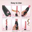 Rotating Curling Iron 1 Inch, Automatic Extra-Long Barrel Curling Iron with 30s Fast Heating for Beginners Long Hair Lasting Waves, Adjustable Temperature, Universal Voltage for Travel, Rose Gold