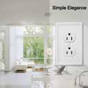 OKAWYC Single Duplex Outlet Cover Plate, 4-Pack White Luca Metal Wall Plate 1 Gang, Light Switch Cover, for Receptacle Light Switch, Switch Cover Decorative Wallplate, Durable