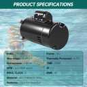 UST1152 Pool Pump Motor 1.5 HP Compatible with Hayward Super Pump, Super II, Max-Flow Northstar Jacuzzi Magnum Pumps, Round Flange Pool Pump Motor 56J Frame 1 1/2 Horsepower Single Speed 3450 RPM